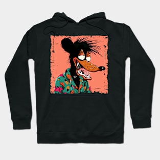 Crazy Wolf Cartoon Style Hoodie